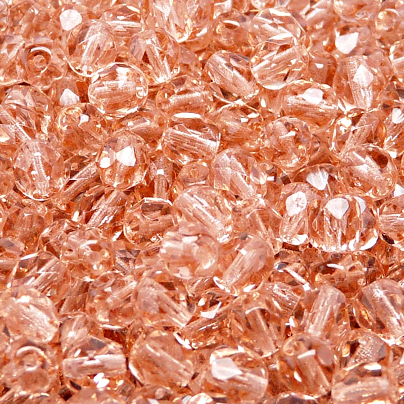 50ks České skleněné broušené ohňovky kulička 6mm rozalín