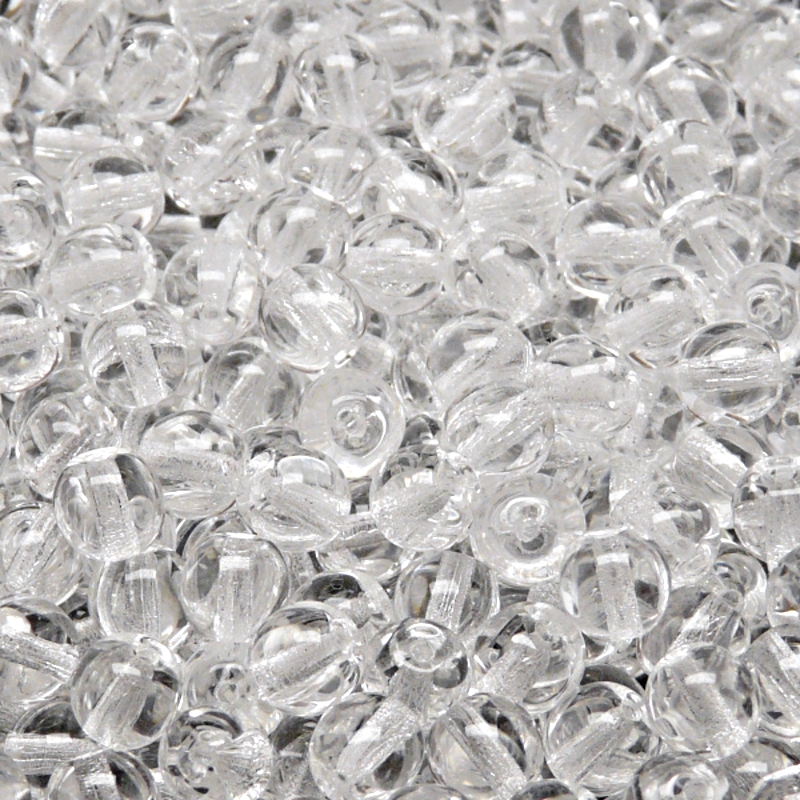 100ks České skleněné mačkané korálky kulička 6mm čirá