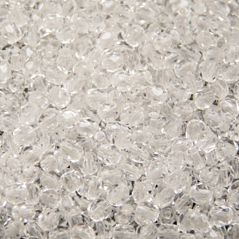 100ks České skleněné broušené ohňovky kulička 4mm čirá