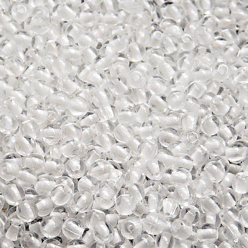 200ks České skleněné mačkané korálky kulička 3mm čirá