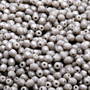 100ks České skleněné broušené ohňovky kulička 3mm sytá šedá