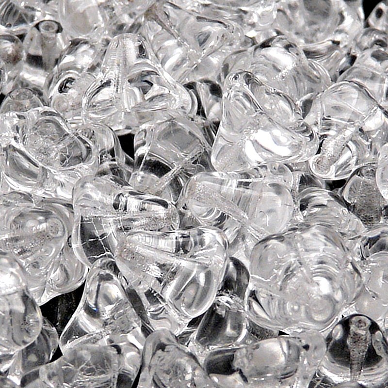 10ks České skleněné mačkané korálky zvonečky 11x13mm čirá