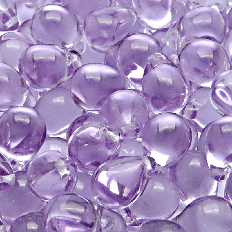10ks České skleněné mačkané korálky kapky 10x14mm fialový alexandrit
