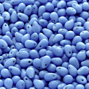 50ks České skleněné mačkané korálky kapky 4x6mm sytá mořská modrá