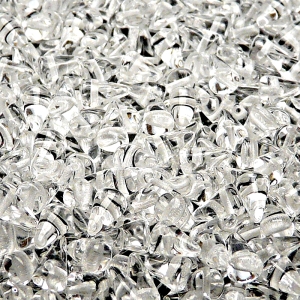 50ks České skleněné mačkané korálky trny 5x8mm čirá