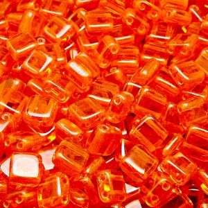 40ks České skleněné mačkané dvoudírkové korálky tila 6mm hyacint