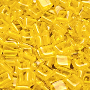 40ks České skleněné mačkané dvoudírkové korálky tila 6mm jantar